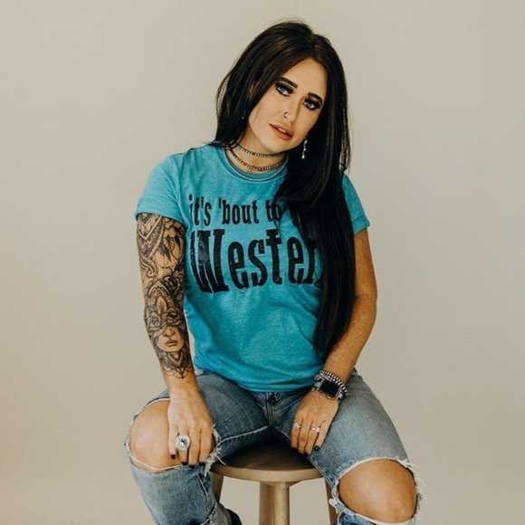 Whiskey Kiss Tops - IT'S BOUT TO GET WESTERN Handmade Graphic Tee